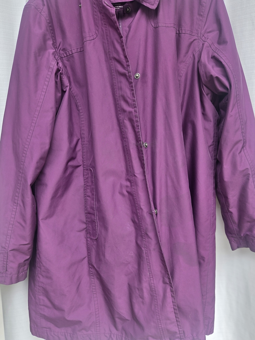 L.L. Bean Womens Rain Coat Magenta Utility Jacket